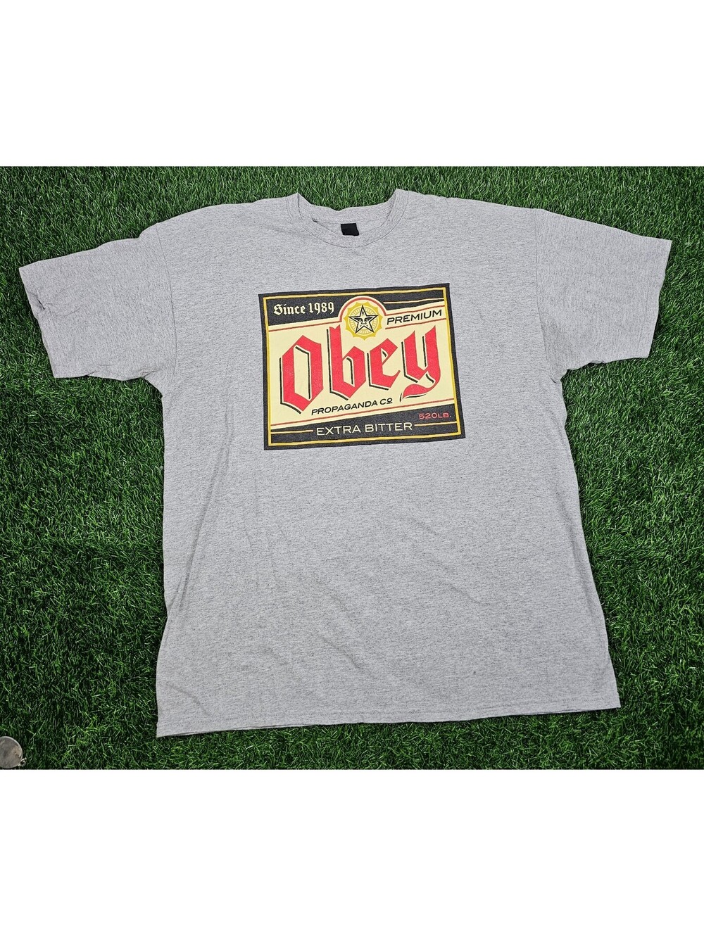 Obey Propaganda Extra Bitter Gray Graphic T Shirt XL